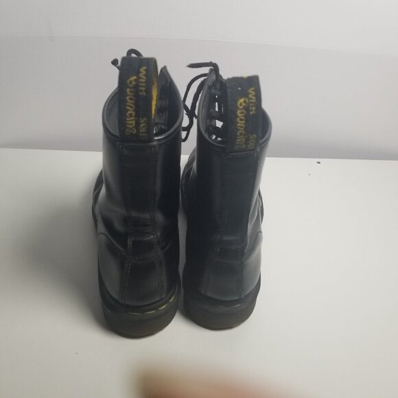 Dr. Martens 1460 Smooth Leather Grunge Goth Combat Black  Boots Sz W 10  M 9 - Picture 3 of 13